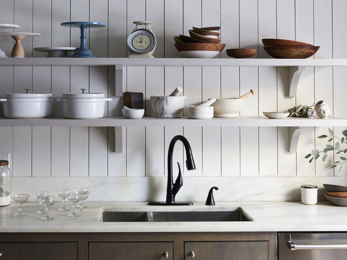 open shelving in kitchens